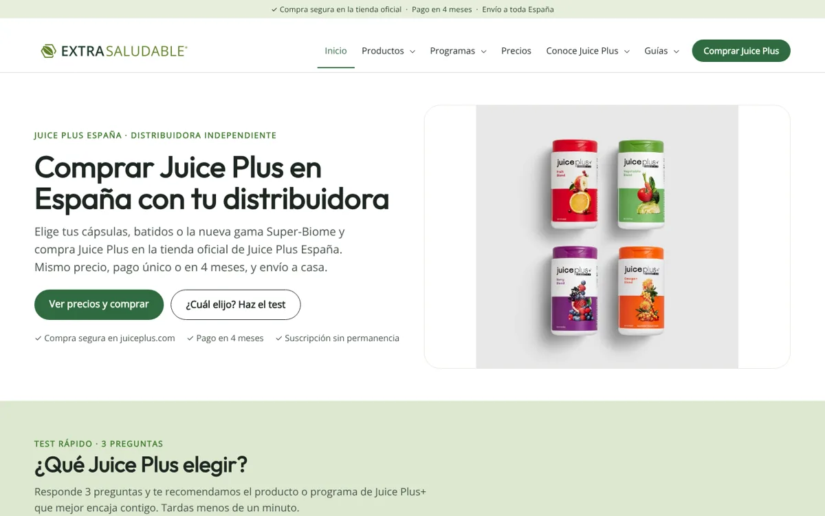 Web de Extra Saludable