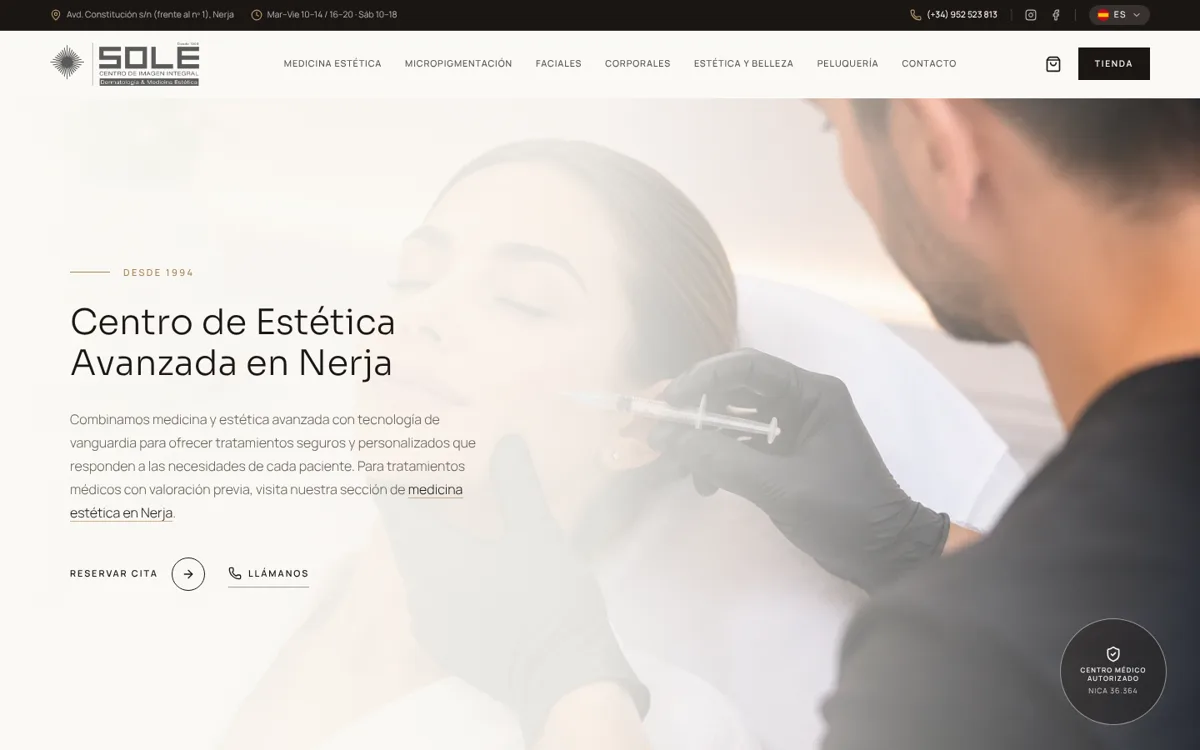Web de Sole Centro de Imagen