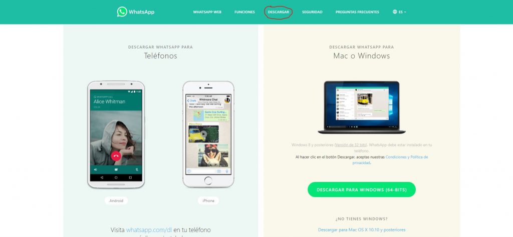Descargar Whatsapp para pc