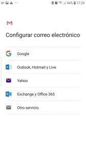 Añade una cuenta de Google